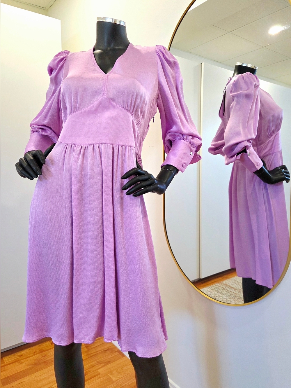 HUGO BOSS C_Donny Viscose Dress | Lavender | Size 6 (FR 40) | Retail $595